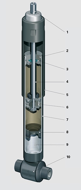 Illustration of SACHS monotube damper