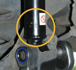 Marking on the rear axle
